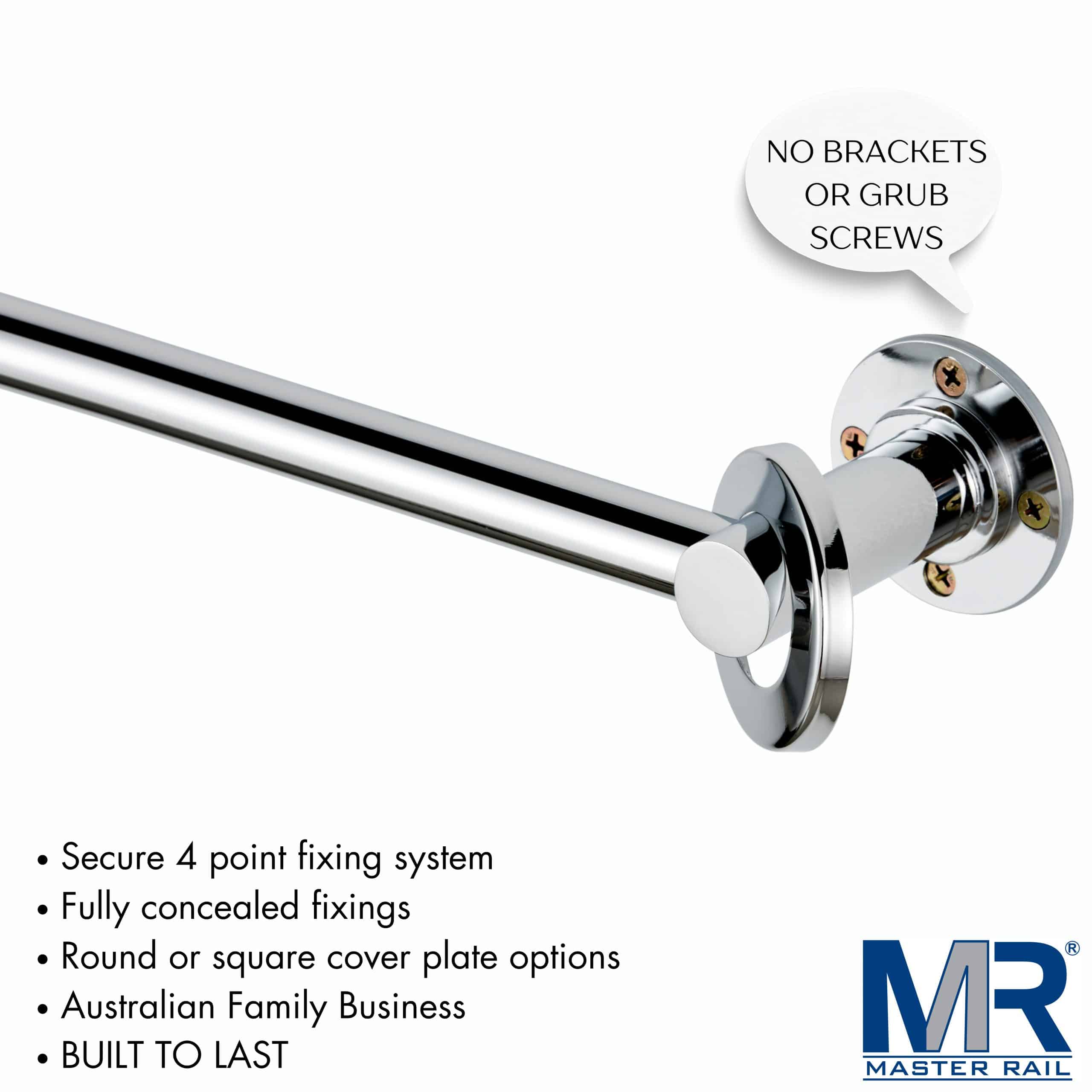Single Towel Rail 300mm-1000mm Chrome